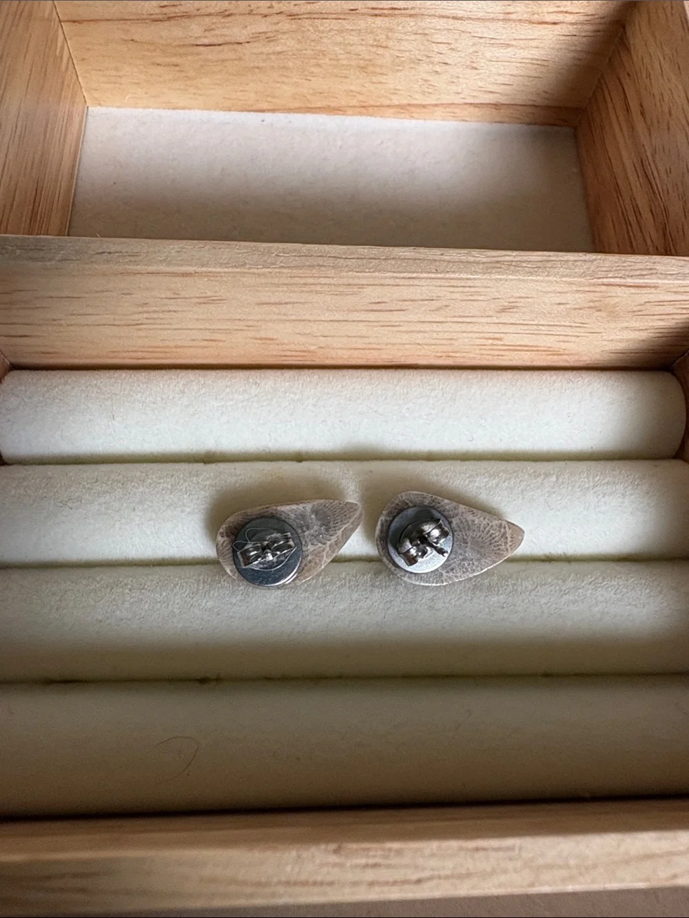 Teardrop Petoskey Stone Handmade Earrings